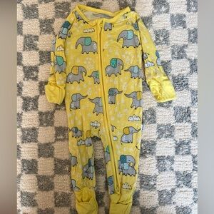 Little Sleepies Yellow Elephant Kids Footie